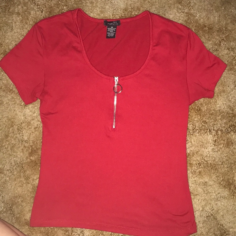 Red crop top